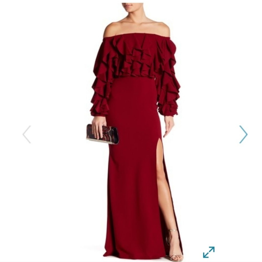 Symphony Ruffle Top Red Maxi Dress